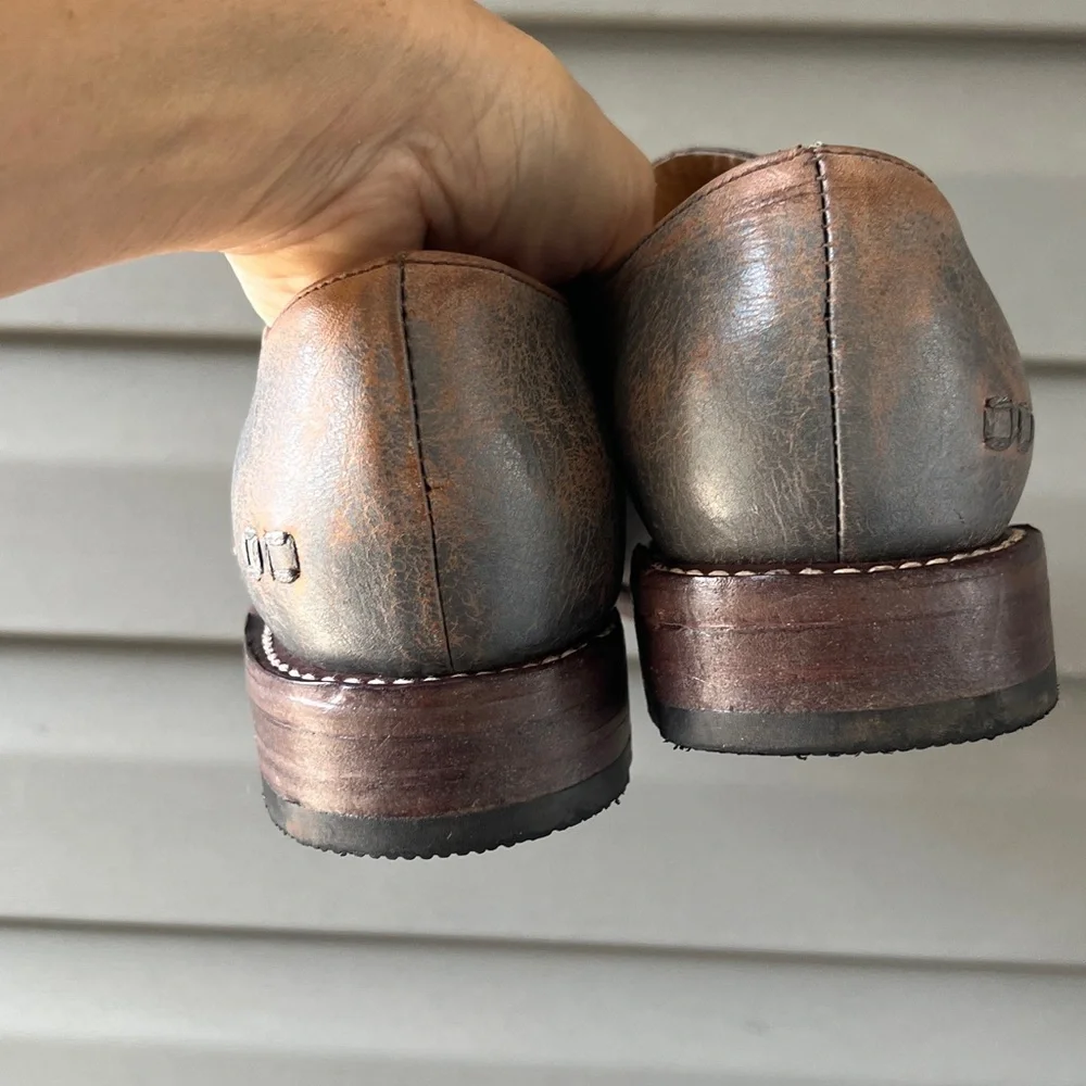 BED|STU Gray and Brown Loafers - Picture 6 of 12